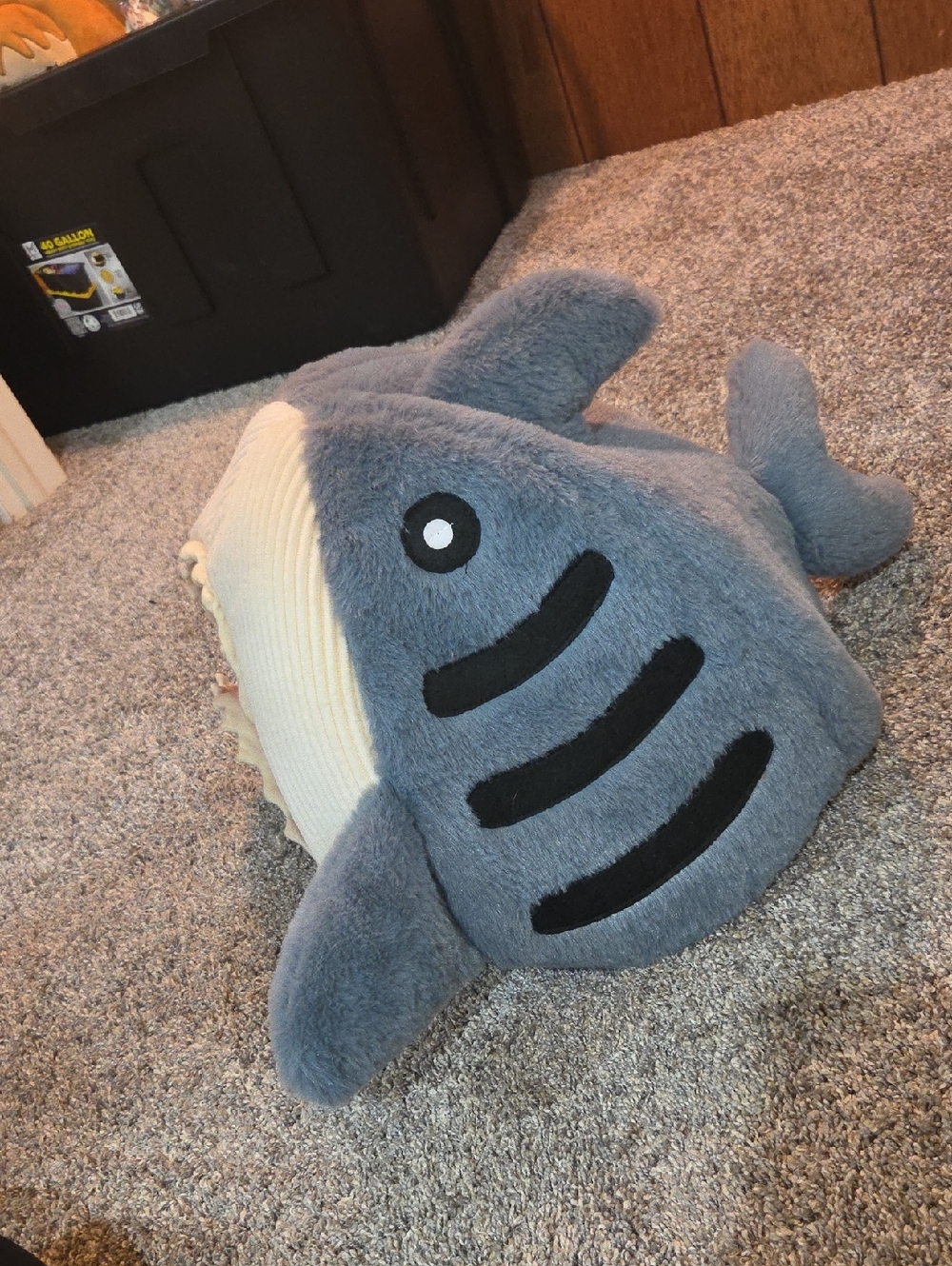 Cozy Plush Shark Pet Bed - Gray Cozy Fish Cave